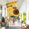 2D Flat, 2D Door Banner, 2D Flat,1pc Welcome Summer Bumblebee & Sunflower Decorative Flag Double-Sided Polyester Garden Flag for Outdoor Yard and Law