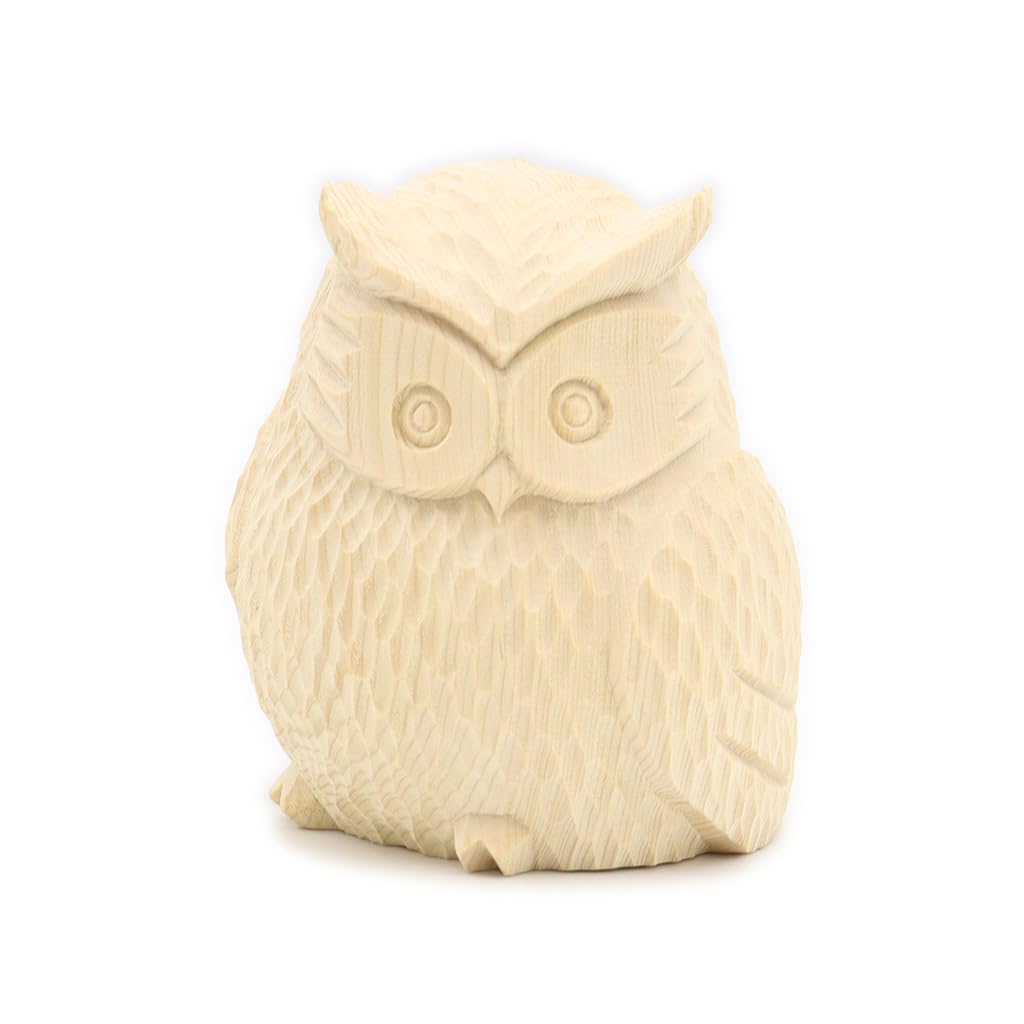 

special Buddha statue Owl height width depth High quality wood carving made of cypress wood 18245 Kurita s [Night Watchman] (total 8cm, 7cm, 7cm)