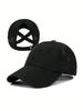 Adjustable Mesh Baseball Cap With Criss-Cross Ponytail Opening, Breathable Sun Protection Hat For Outdoor Travel Beach