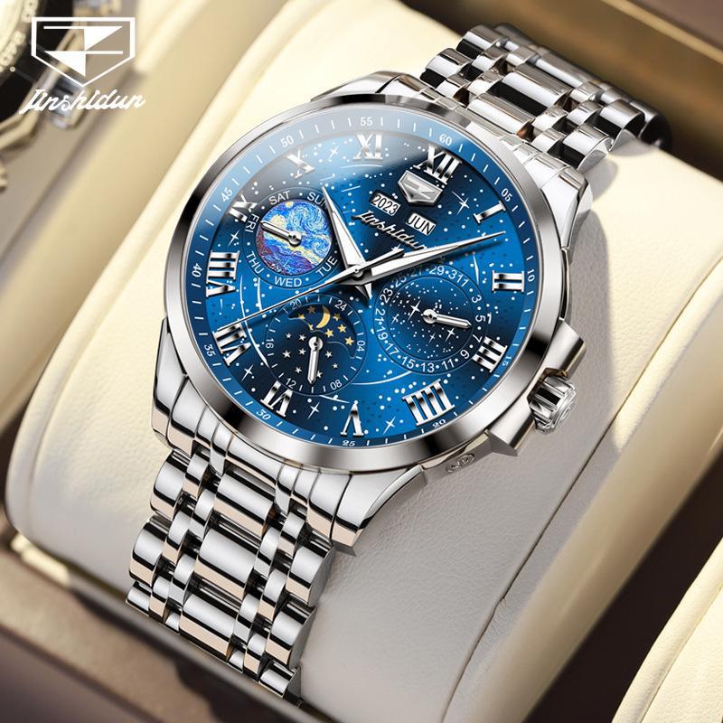 

JINSHIDUN часы Fashion Star автоматические механические часы мужские деловые водонепроницаемые мужские часы