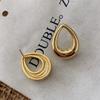 Textured Metal Water Drop Earrings, Light Luxury High-End Stud Earrings, Popular Simple And Cold Earrings, Women