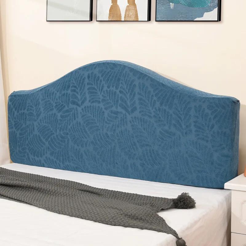 Elastic Headboard Cover Home Hotel Soft Dustproof Headboard Cover Half Arc Shape All-inclusive Velvet Headboard Protector Cover