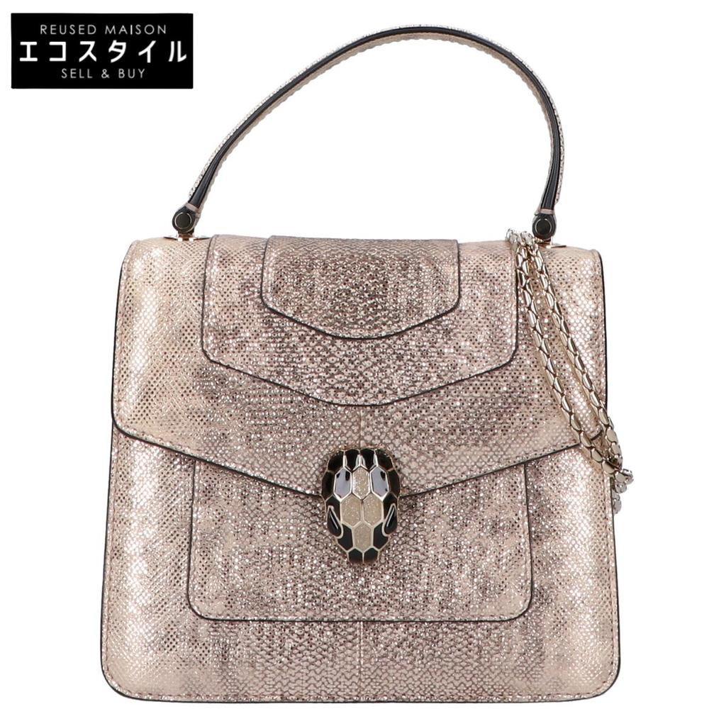 BVLGARI Serpenti Forever Small Top Handle Bag Shoulder bag Champagne GoldUsed