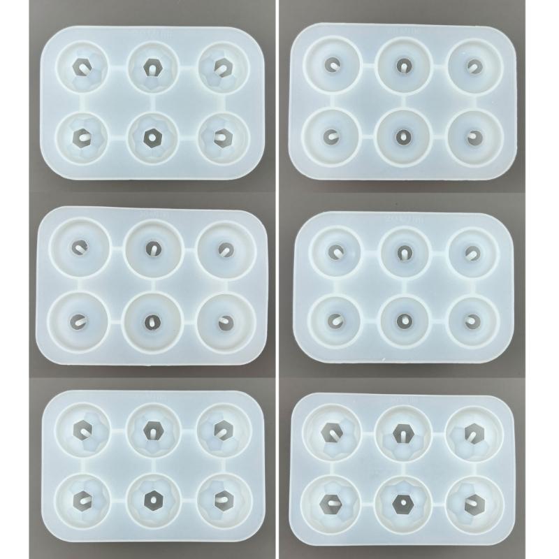 Silicone Mold Set Bracelet Bead Pendant Resin Mold with Hole DIY Necklace Bracelet Jewelry Making 20/25/30mm Bead Mold