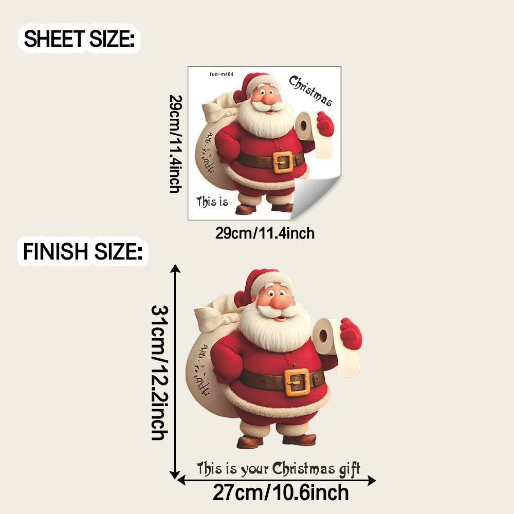 Santa Claus's Bathroom Toilet Beautification Stickers for Giving Gifts