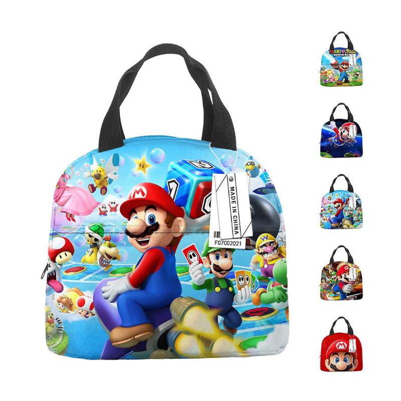 Bros Mario Super Lunch Bag Insulated Food Handbags Case For School Picnic Gifts