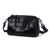 A High-end Genuine Leather Cylindrical Pillow Bag for Women, A Crocodile-patterned Cowhide Single-shoulder Crossbody Bag