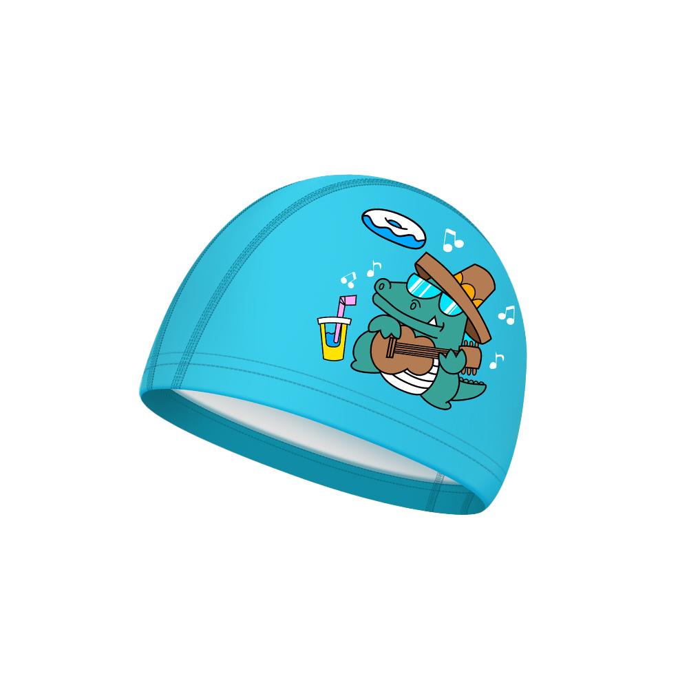 Kinder Badekappe Niedlich Wasserdicht Hochelastisch Ohrenschutz Badehut für Jungen Mädchen Cartoon Kind Schwimmzubehör