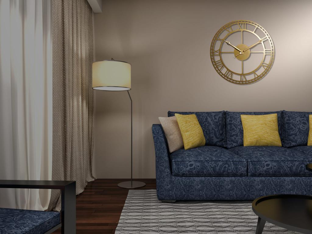 Gold metal retro wall clock 50cm