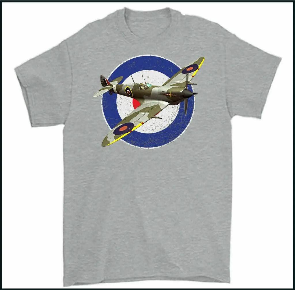 Battle of Britain WWII RAF Spitfire Supermarine Fighter TShirt Summer Cotton Short Sleeve ONeck Mens T Shirt New S3XL