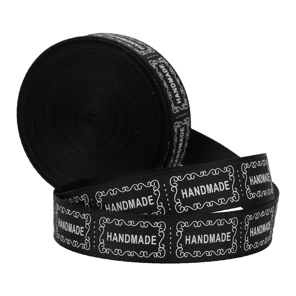 1PCS 10 Yards 1.3cm English Words Printed Ribbon Wrap Belt for Party (beige)