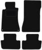 Černé sametové podlahové rohože pro: Mercedes CLK W209 kupé (1997-2009)