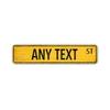 Customizable Retro Distressed Yellow Metal Plaque Personalized Wall Art Indoor Outdoor Decor