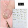 New Tassel Nail Art Sticker Quicksand French Pure Long Pointed Nail Art Sticker Laser Gold and Silver Embossed Nail Sticker
