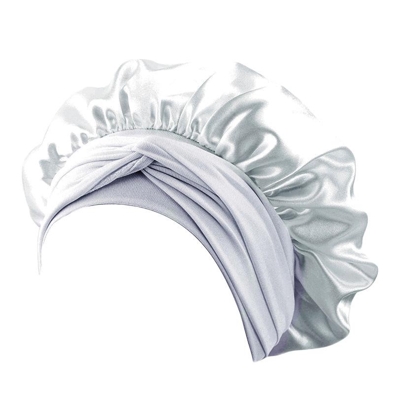 

Круглая шляпа из атласной ленты, ночной колпак, женская шапка-платок, шапочка для химической завивки и ухода за волосами Tjm-301-1 One size серебряный