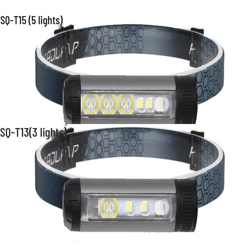 LED Long-Lasting Outdoor Headlamp: High-Lumen, Dimmable, Head-Mounted Light for Fishing and Mining.