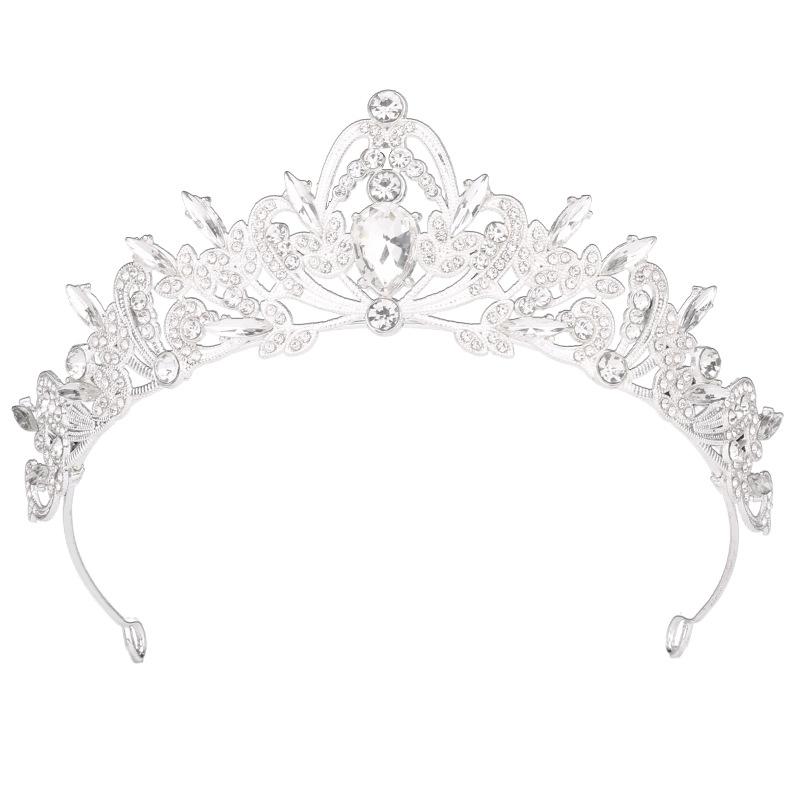 

Delicate Princess Crown Baroque Queen Royal Rhinestones Headband Luxurious Bridal Wedding Diadem Prom Stage Photography Props