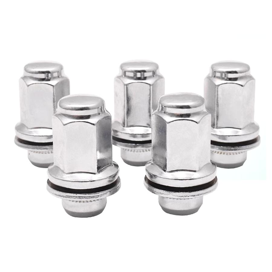 Wooeight 5Pcs Wheel Lug Nuts Carbon Steel Mag Seat Washer M12 Fit For Toyota Land Cruiser LC100 LC200 Tundra Lexus LX570 LX470