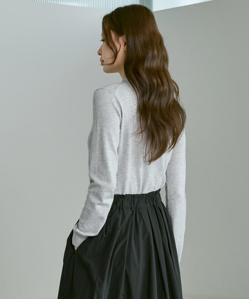 210EDIT Cashmere Blended Mock Turtleneck Knit [Melan Grey]_Zz4Sw011
