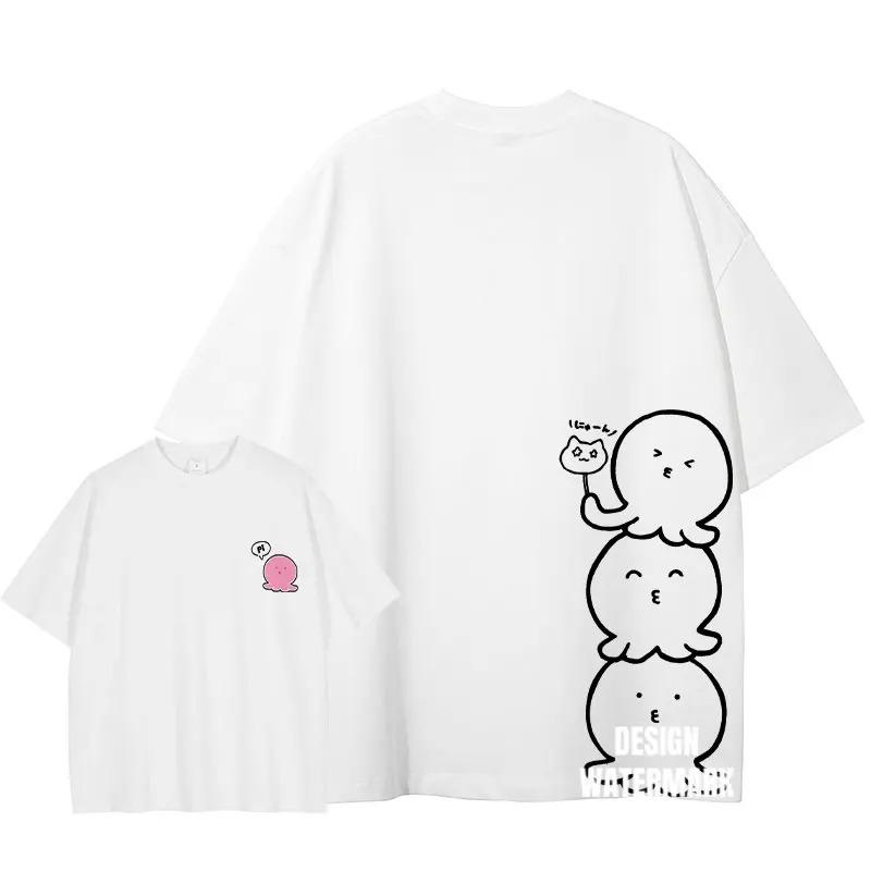 

Аниме Футболки Takopis Original Sin Оверсайз Винтажная стирка Футболка Takopii no Genzai Хлопок Самая продаваемая Круглый вырез Дышащая 4XL