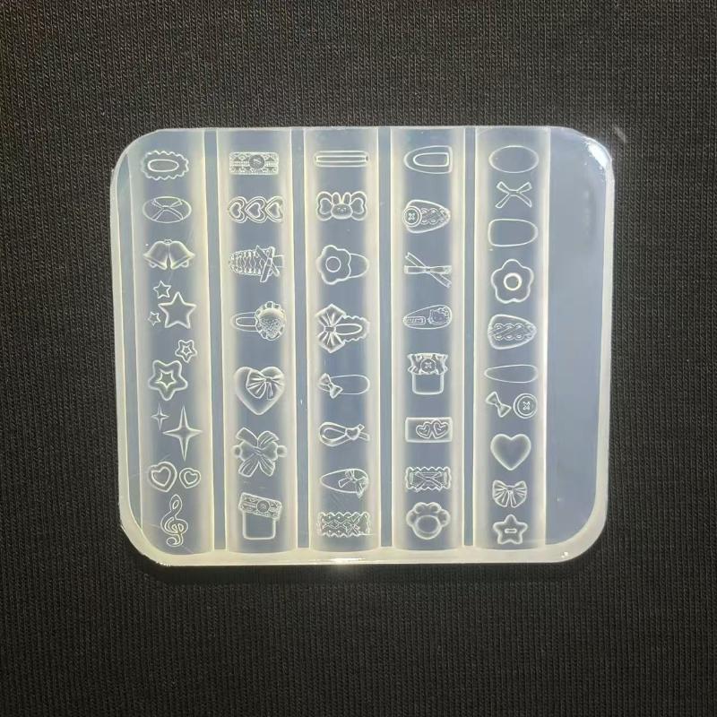 Flower Fox Transparent Silicone Nail Molds DIY Nail Art Decoration Manicure Design Tools 3D Acrylic Nail Art Carving Mold Charms