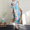 Short Sleeve Plus Size Vintage Floral New In Dresses for Women Casual Loose Long Summer Dress