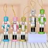 1/5Pcs Holiday Small Hanging Decoration 13Cm Colorful Glitter Nutcracker Soldier Puppets Christmas Wooden Ornaments