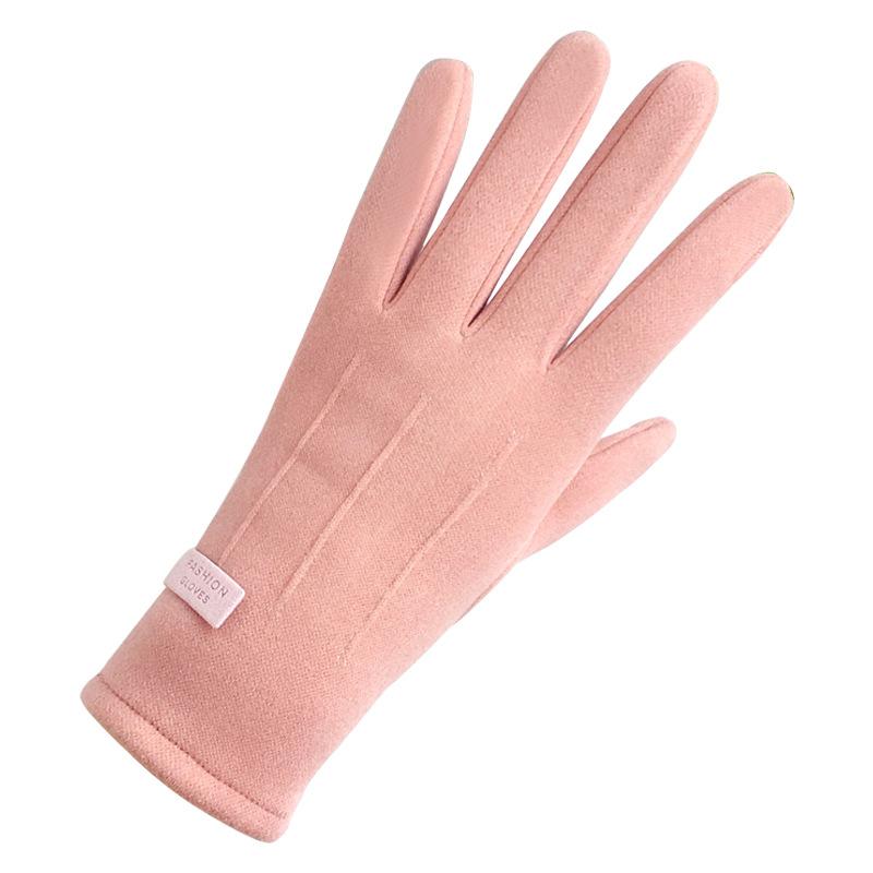 Warm Gloves for Women, Autumn and Winter Cycling Velvet Thickened Windproof Touch Screen Gloves, Winter Cycling Cold-proof Gloves