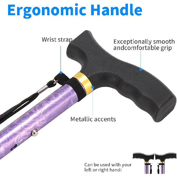 Walking Cane LIXIANG Cane for Man/Woman | Mobility & Daily Living Aids | 5-Level Height Adjustable Walking Stick | Comfortable Plastic T-Handle