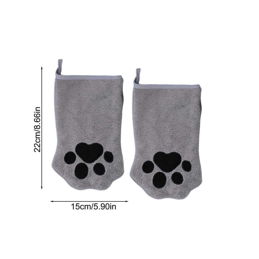 2pcs Pet Grooming Glove Dog Bath Gloves Quick Drying Absorbent Paw Towel Double Sided Dogs Grooming Mitt For Medium Small Dogs
