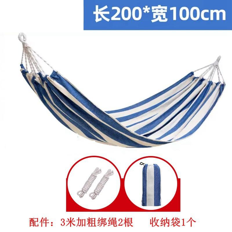 Heavy Duty Canvas Hammock With Curved Rod Outdoor Camping Garden Relaxation Single Double Person
