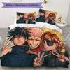 Set Copripiumino con Fantasia Jujutsu Kaisen Copripiumino Federa Decorazione per la Casa Regalo di Compleanno (1 * copripiumino + 2 * federe senza imbottitura)