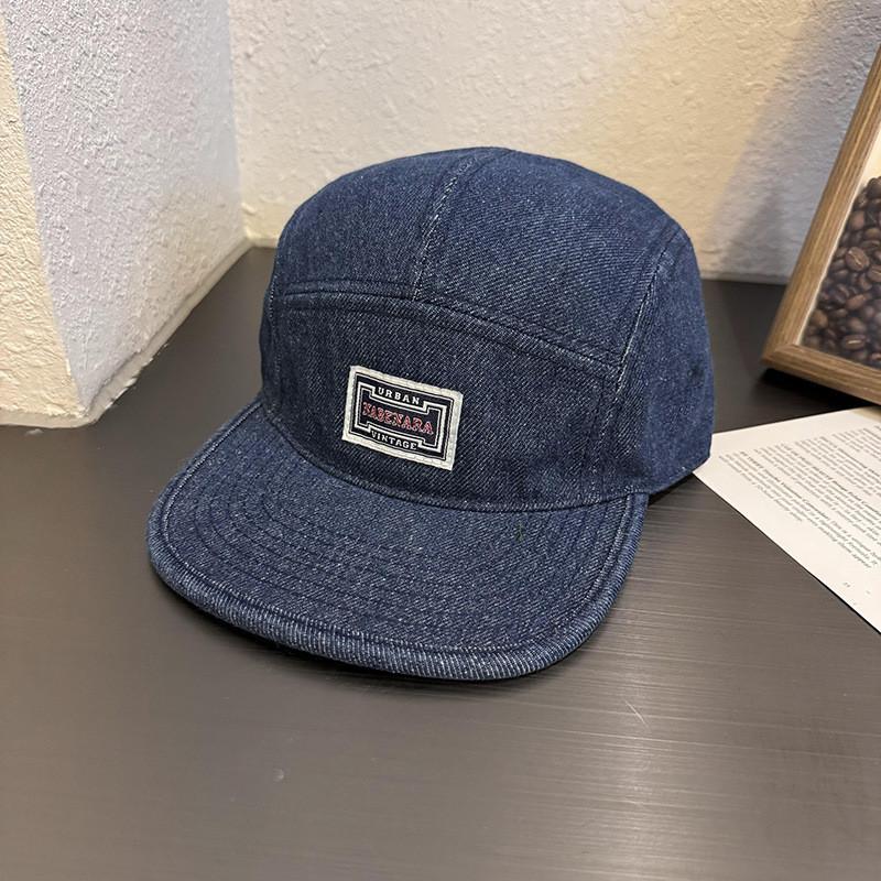 Vintage Denim Baseball Cap With Wide Brim Adjustable Sun Hat For Streetwear Men Women