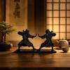 1D Printed Swordsman Figure Desk Ornaments Dark Style Ninja Statue Home Decor Warrior Figurine Desk Decoration