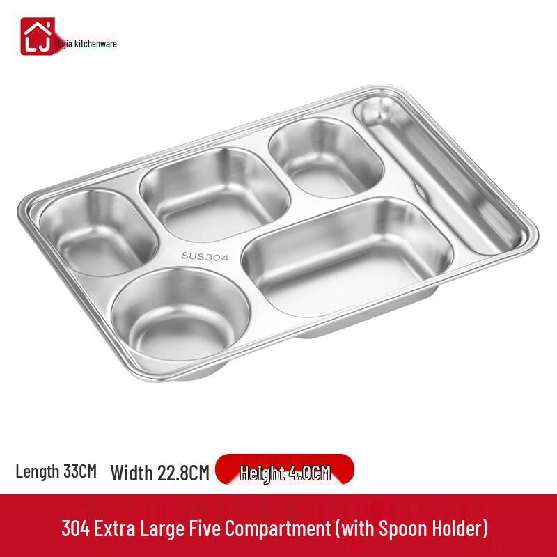 

Lijia Stainless Steel 5-Compartment Lunch Box