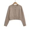Autumn New European and American Style Round Neck Single-breasted Cardigan Sweater Knitted Jacket