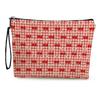 Korean Cherry Plaid Cosmetic Bag Large Capacity Stationery Bag Travel Toiletry Bags Portable Multifunctional Storage Pouch
