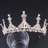 Korean Bride Gold Handmade Crown Headband Headdress New Alloy Crown Crystal Beaded Wedding Accessories