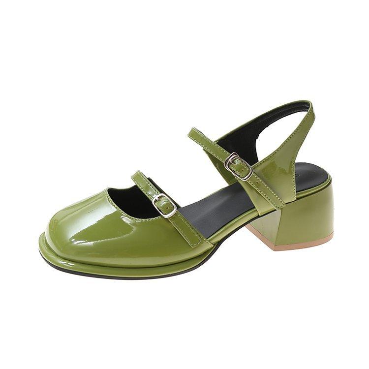 

Fashion Fashionable versatile Non-slip Round Toe Sandals Ladies Casual minimalist Comfort Summer Shoes Elegant solid color single shoes 40 зелёный