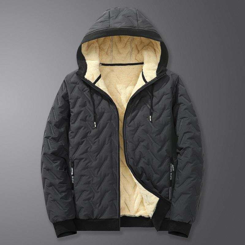 Herren Baumwoll-Steppjacke mit Winterwärme und Windschutz, Baumwolljacke, Lockere Freizeitjacke, Dicke Jacke