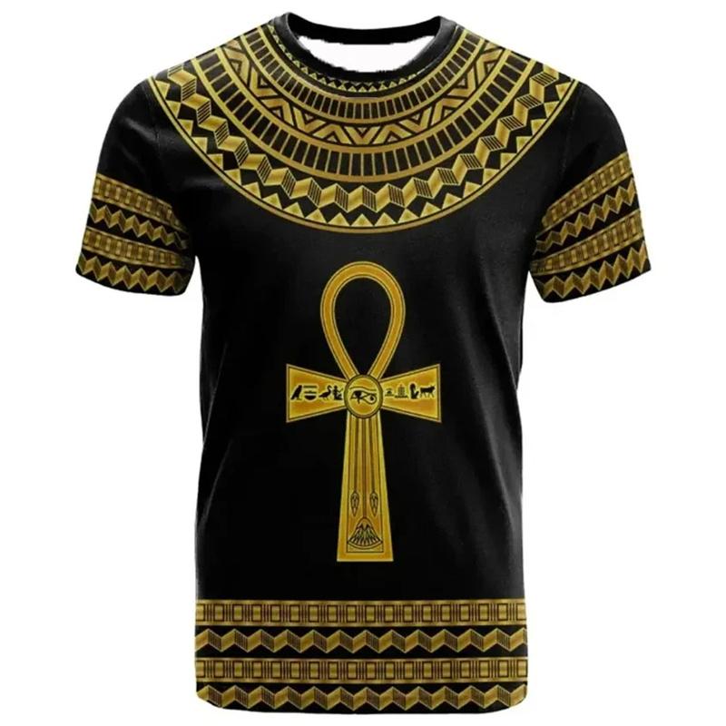 3D Printed Ancient Egypt T-Shirt Men Women Pharaoh Pattern T Shirts Summer Oversized Harajuku Round Neck Tees Short Sleeve Tops