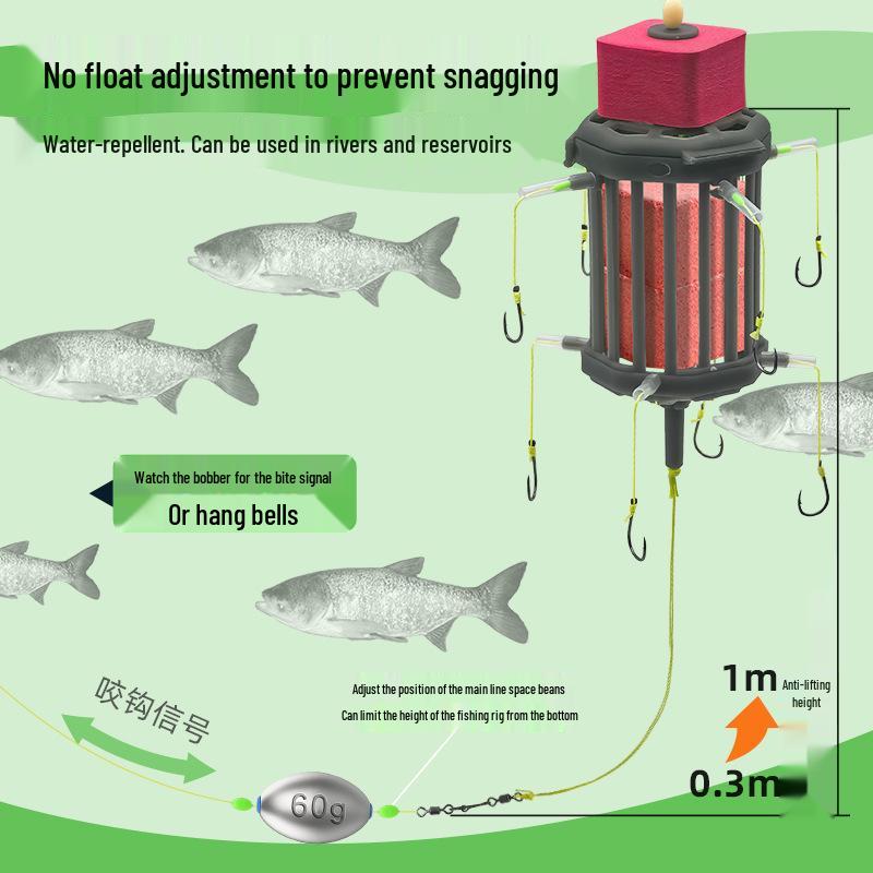 Anti-Bottom Fishing Set: Silver/Grass Carp Buoyant Bait Hook for Sea Rods