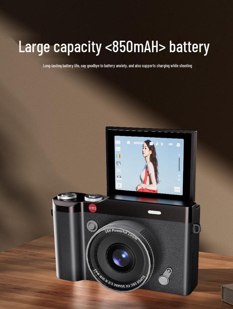 Digitalkamera mit CCD-Sensor und zwei Objektiven - Retro-Klapphandy-Stil, Perfekt für Schüler und Kinder, Verbindung zum Handy.