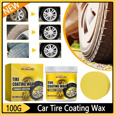 100g Auto Auto Reifen Aufbereitungs Schutzmittel Auto Rad Reinigungs Pflege Wachs Schwarzfärbung Politur Detailing Felgenreiniger Zubehör