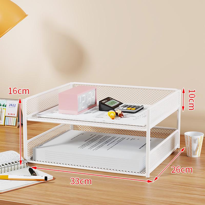 Multi-Layer Metal Desktop File Rack and Document Holder