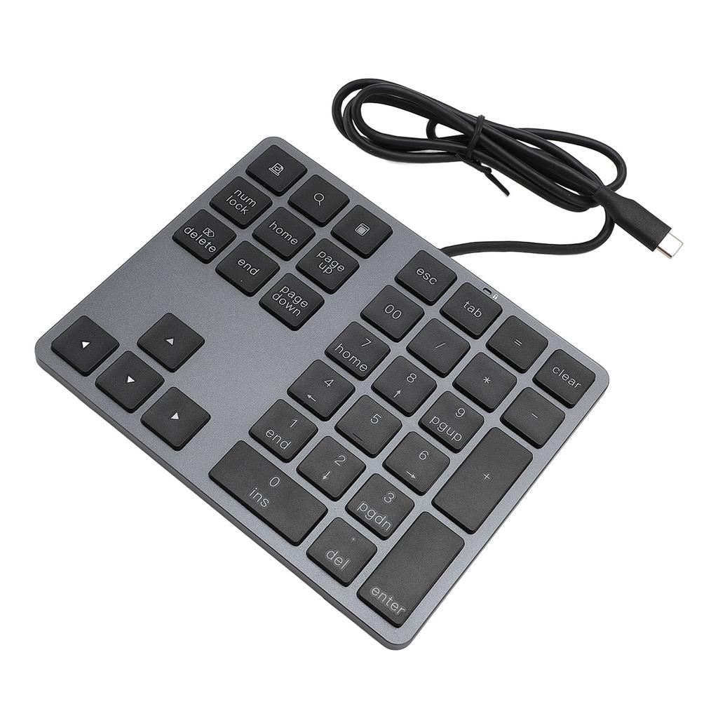 Kablet numerisk tastatur USB C 3.1 HUB 5 Gbps 34 taster Eksternt tastatur Slankt kablet numpad for bærbar PC