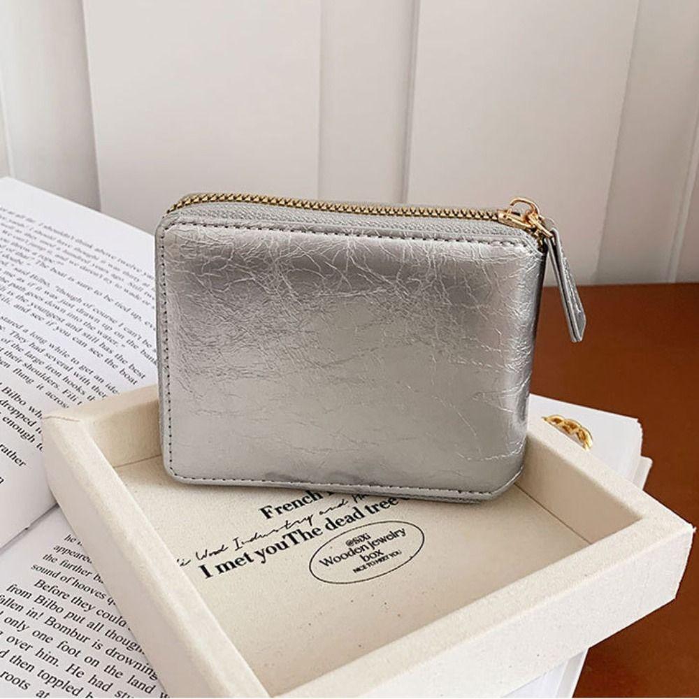 Wallets PU Zipper Wallet Korean Style Card Holder Casual Solid Color Coin Purse  Student