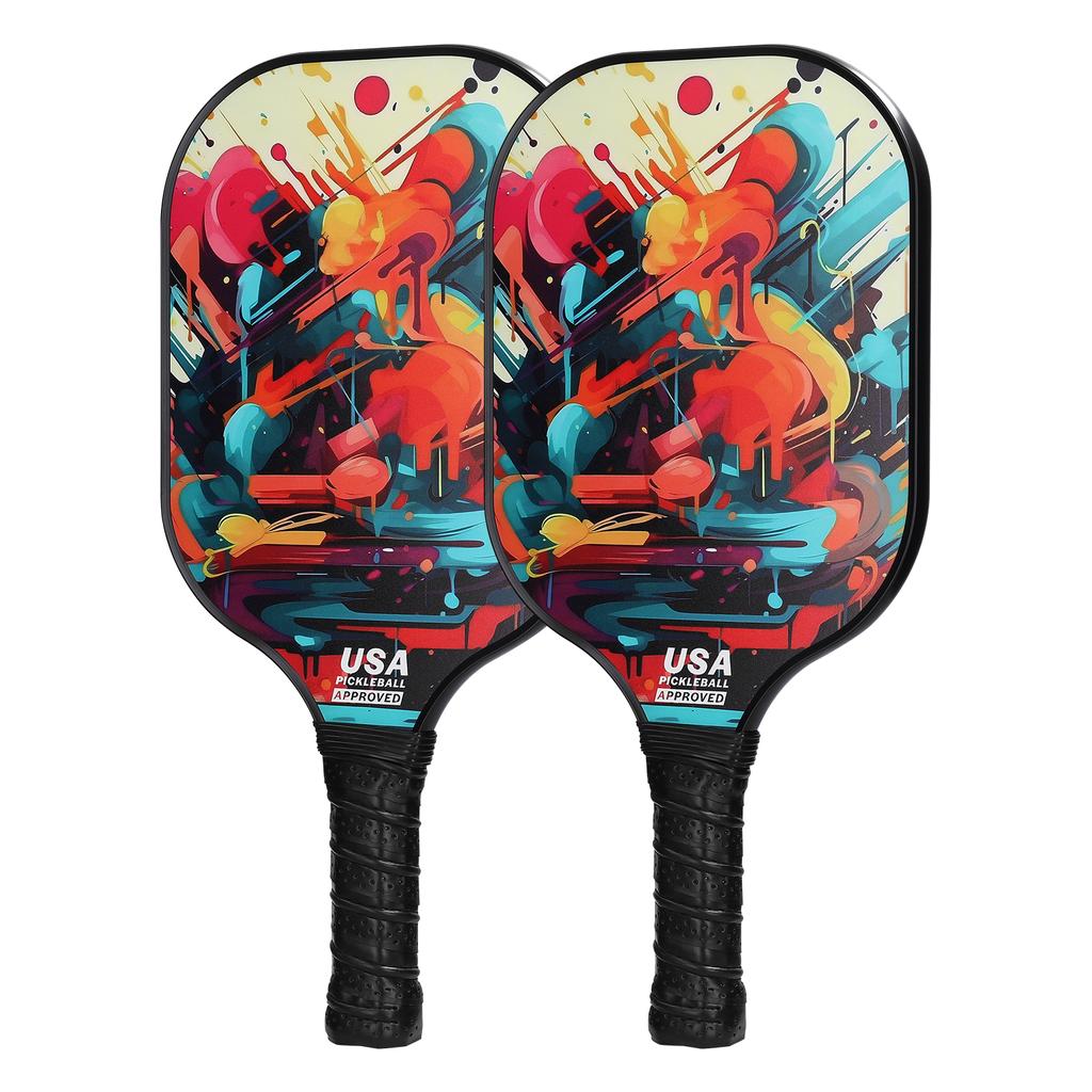Fiberglas Pickleball Rackets Set Pickleball Paddle Set of 2 Rackets and 4 Pickleballs Balls Pickle-Ball Racquet with Balls Sport