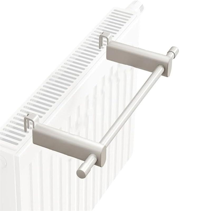 Compact Radiator Towel Hanger 30cm White Steel Bathroom Organizer Space Saving Easy Mount No Drilling Required Heat Resistant for 0.3-2m Heaters