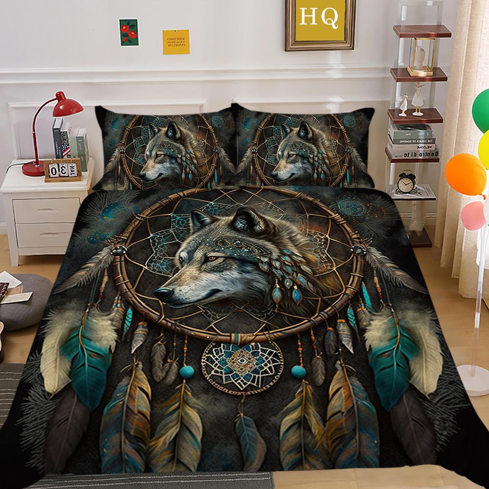Zestaw poszewek na kołdrę z nadrukiem wilka Zestaw pościeli z mikrofibry w rozmiarze King Cover Boy Teen wysokiej jakości tekstylia domowe